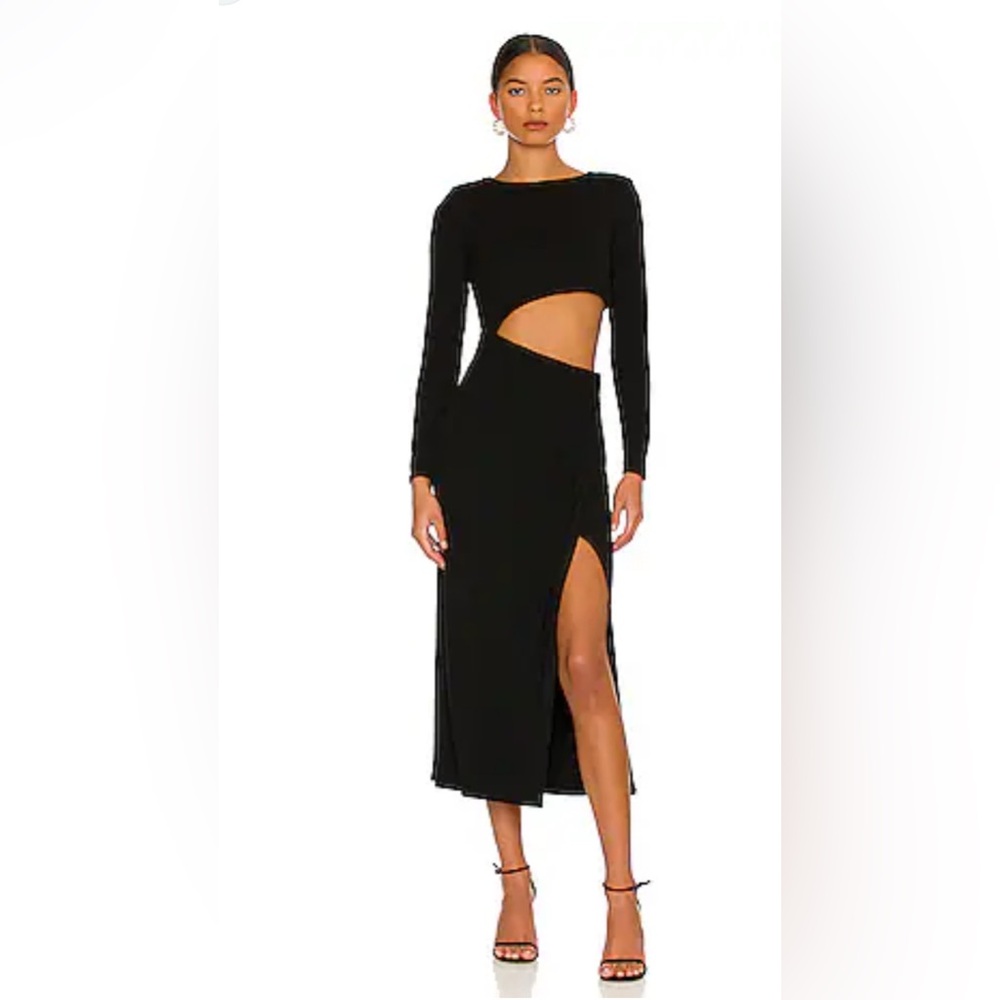 ASTR- Elegant Black Cut-Out Dress